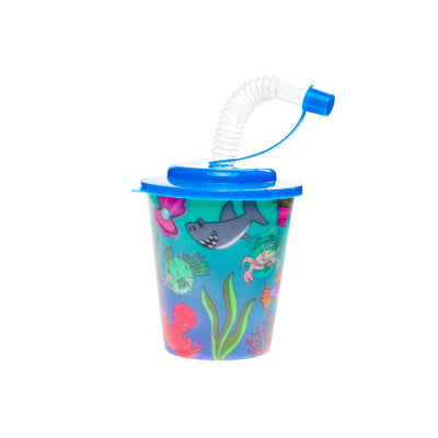 Drinking Cup with Straw- Sea Animals - Anilas UK