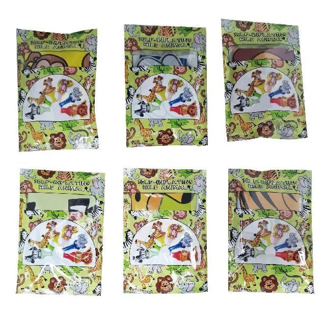 Self Inflating Jungle Animal Balloon Party Bag Toy - Anilas UK