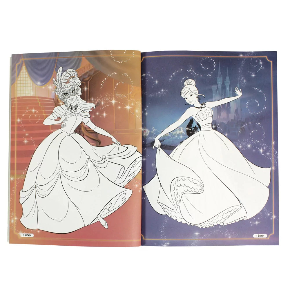 Disney Princesses with style - Colouring Books with Sickers and Patterns - Anilas UK