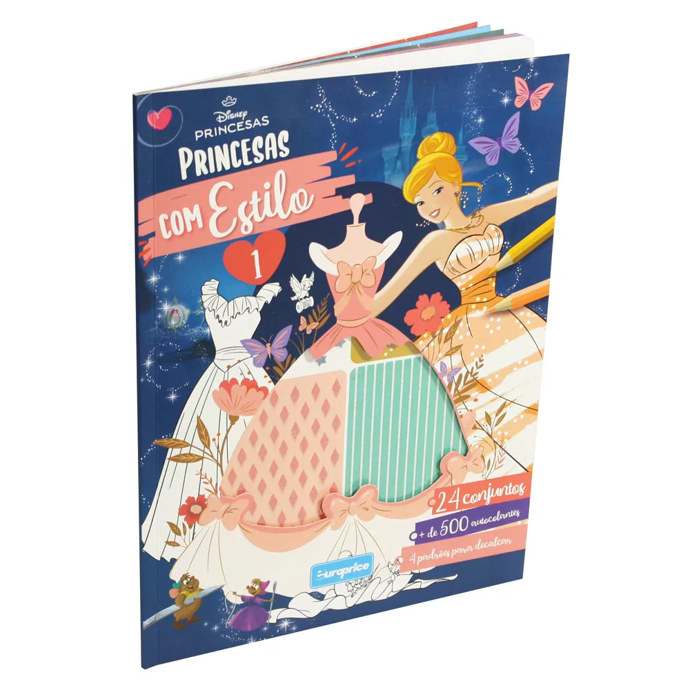 Disney Princesses with style - Colouring Books with Sickers and Patterns - Anilas UK