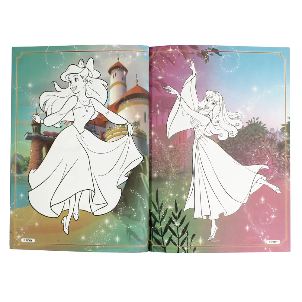 Disney Princesses with style - Colouring Books with Sickers and Patterns - Anilas UK