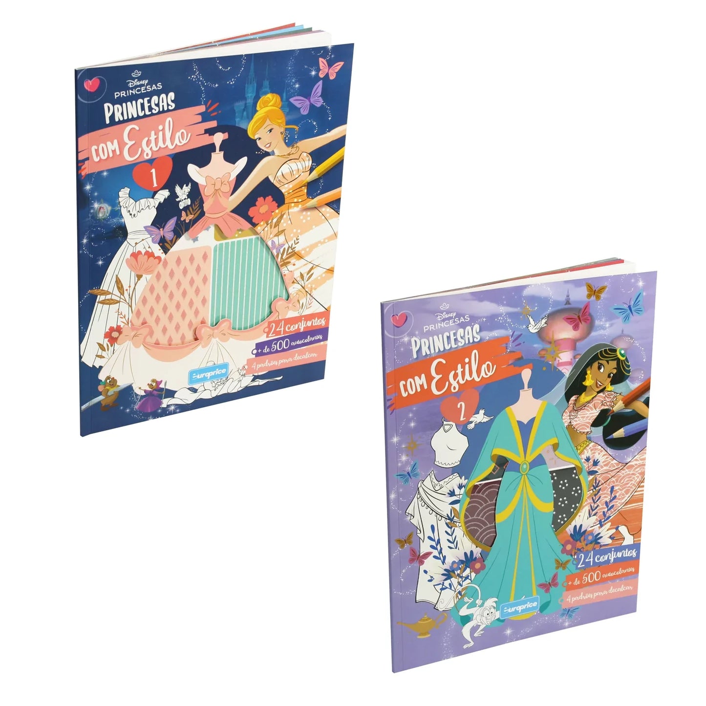 Disney Princesses with style - Colouring Books with Sickers and Patterns - Anilas UK