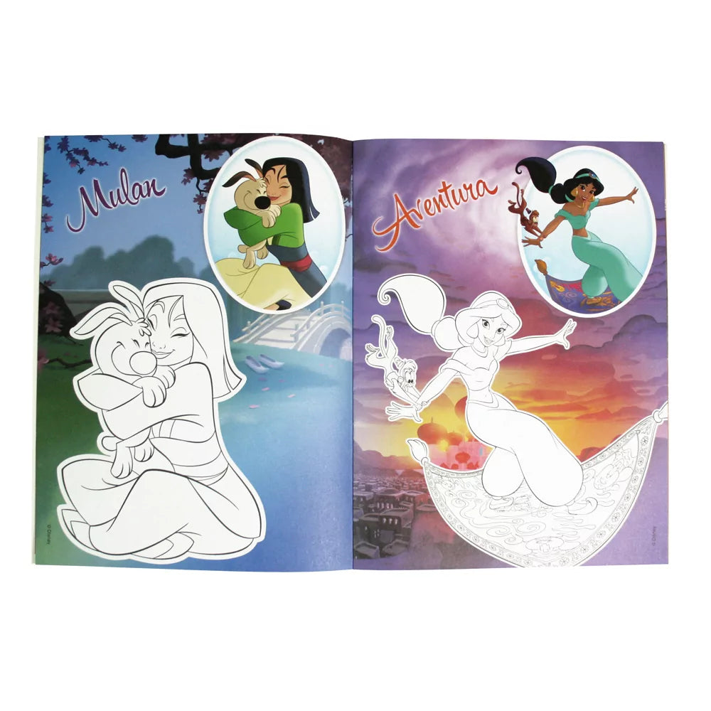Disney Magical Princesses - Colouring Books with Stickers - Anilas UK