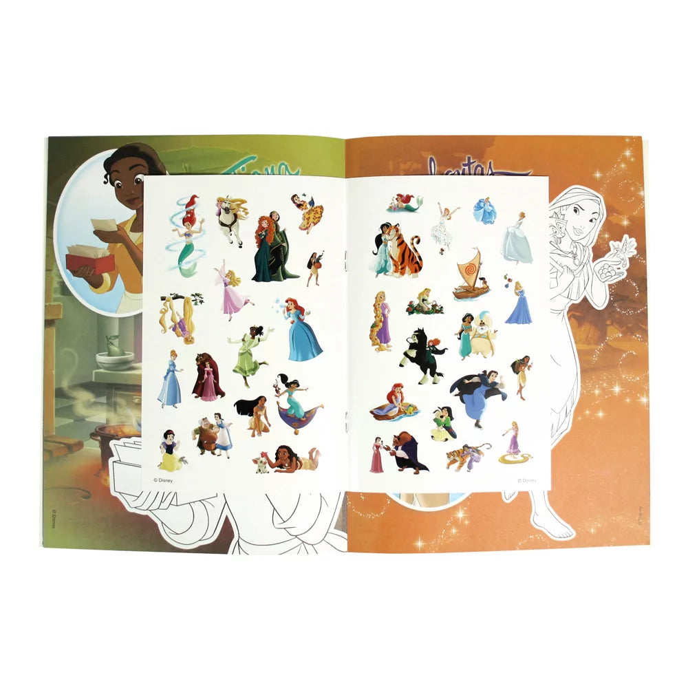 Disney Magical Princesses - Colouring Books with Stickers - Anilas UK