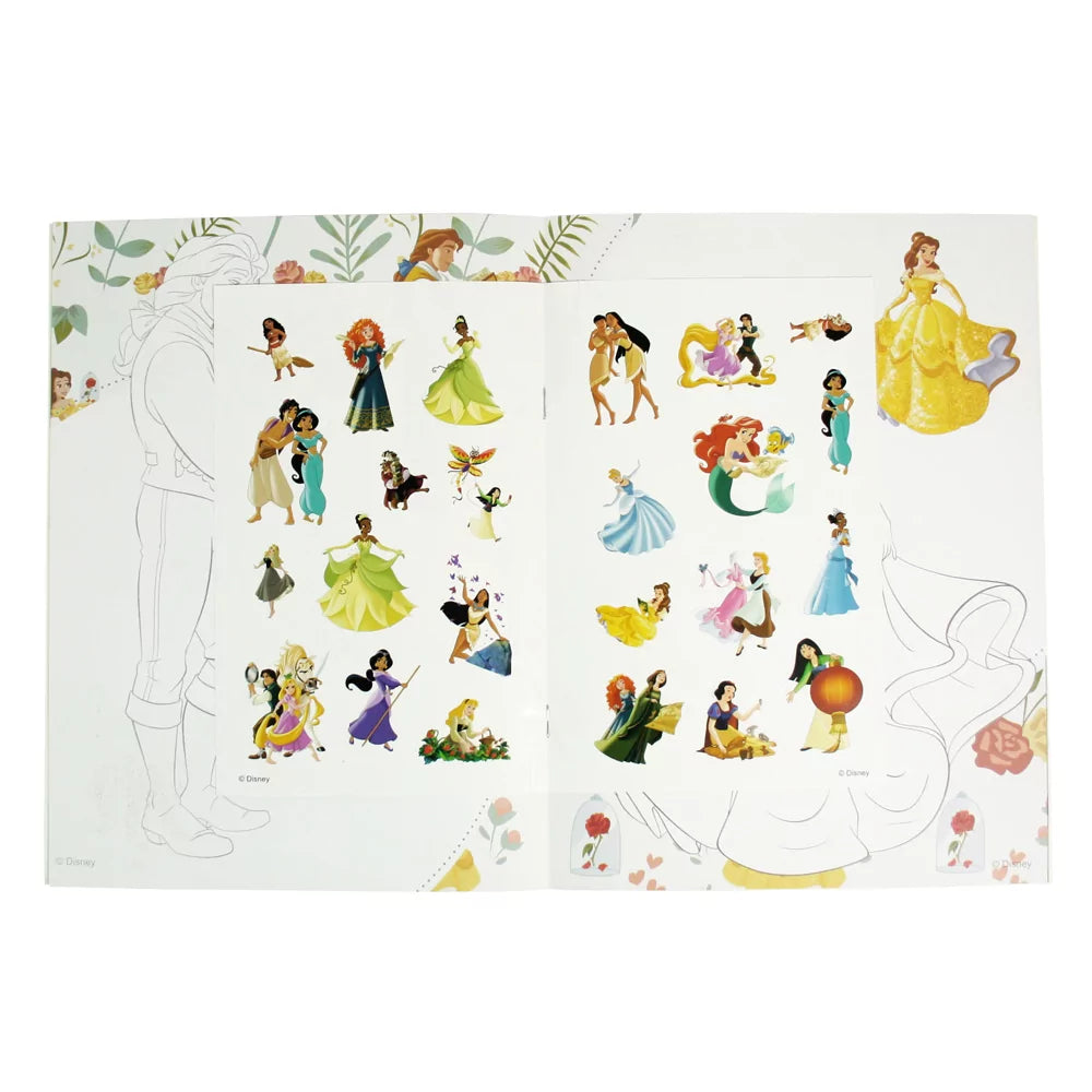 Disney Magical Princesses - Colouring Books with Stickers - Anilas UK