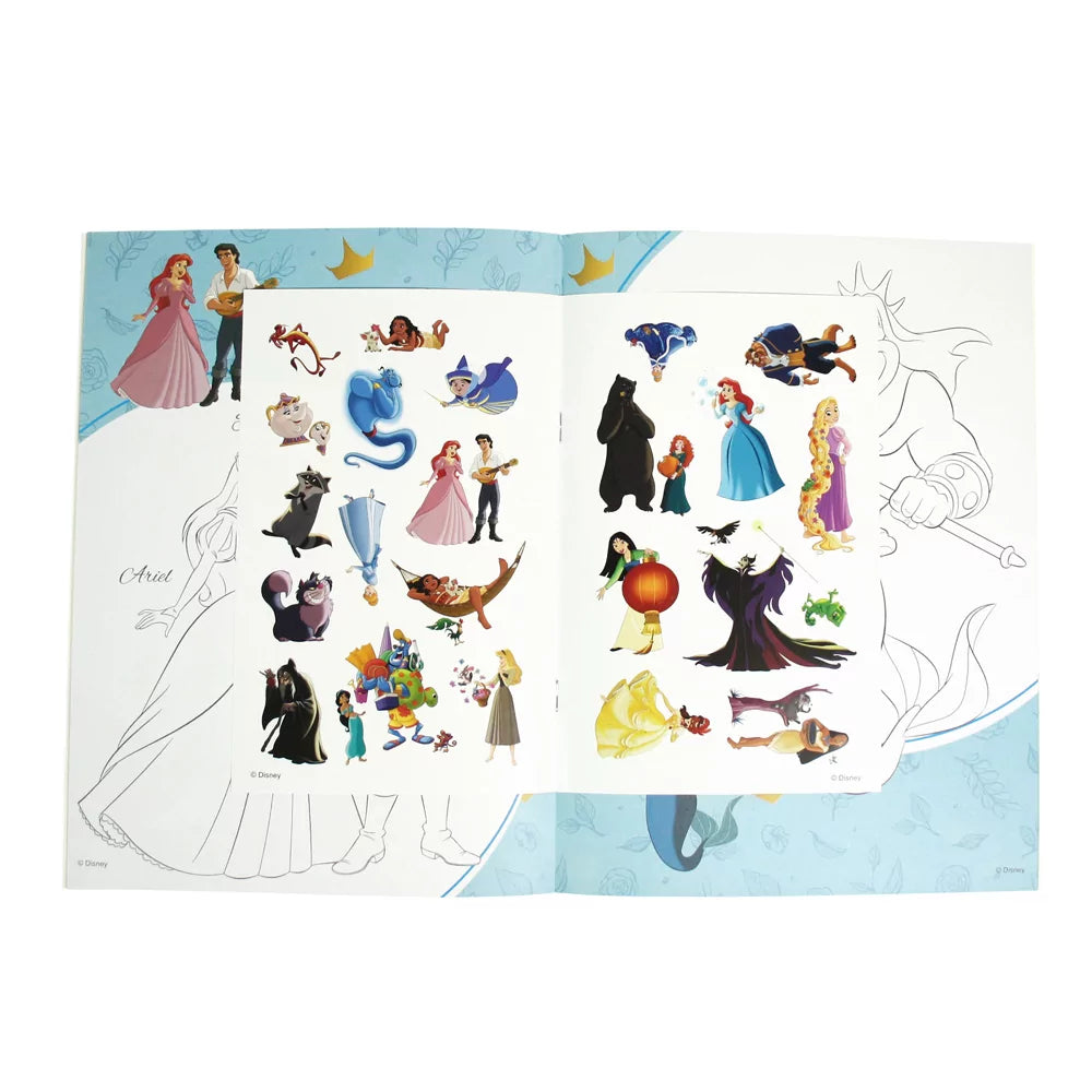 Disney Magical Princesses - Colouring Books with Stickers - Anilas UK