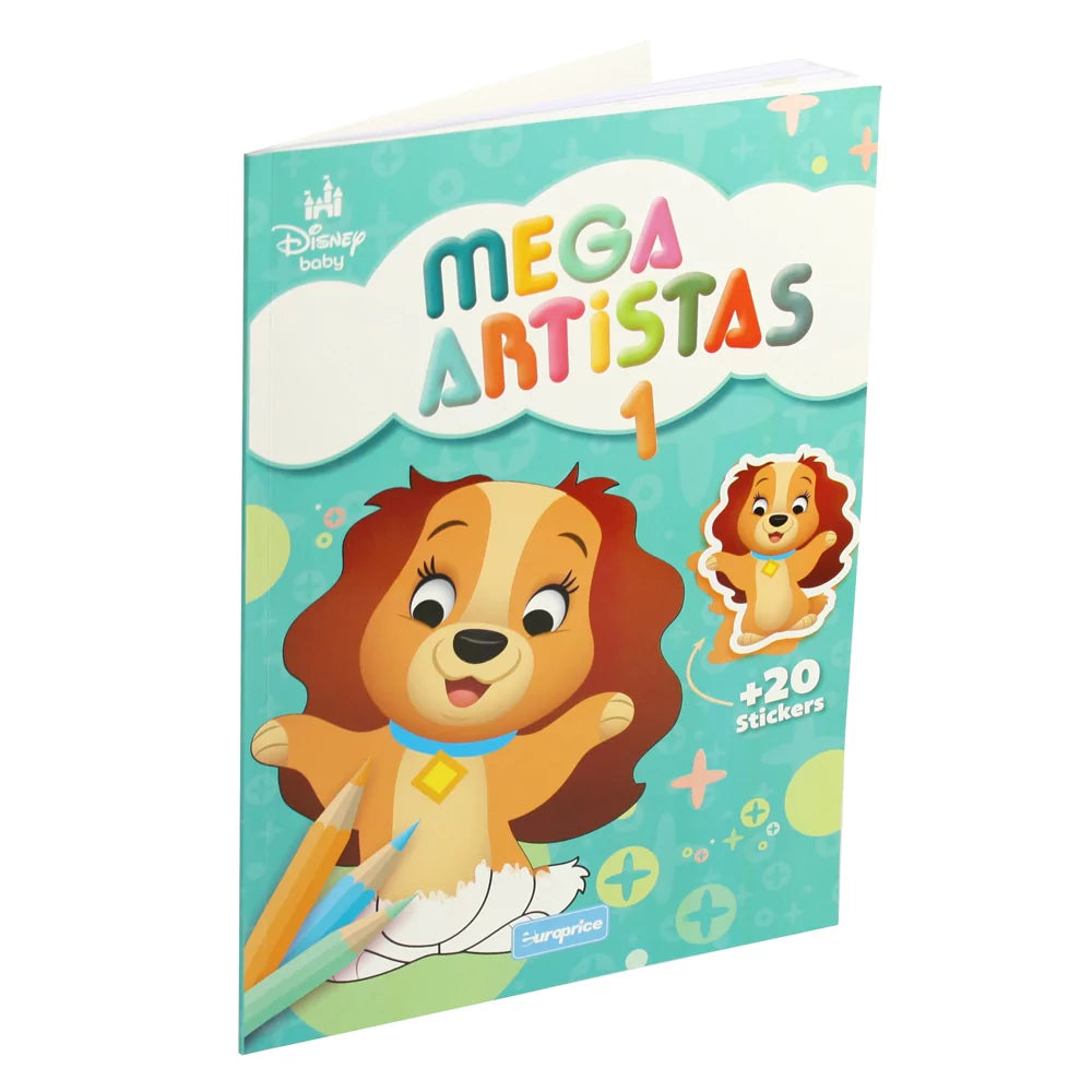 Disney Baby: Mega Artists - Colouring Books with Stickers - Anilas UK