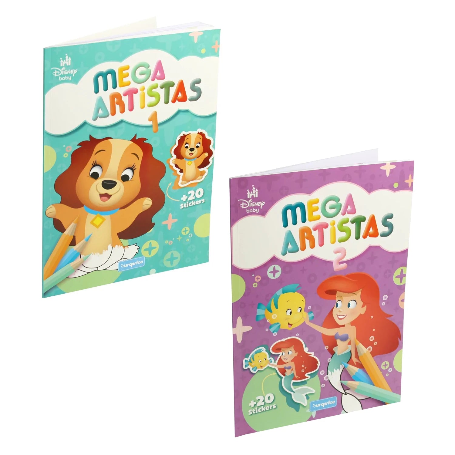 Disney Baby: Mega Artists - Colouring Books with Stickers - Anilas UK