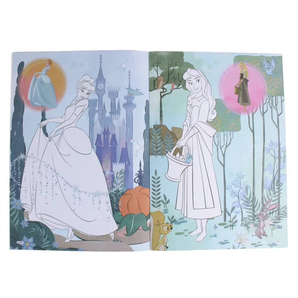 Disney Enchanted Princesses - Colouring Books with Stickers - Anilas UK