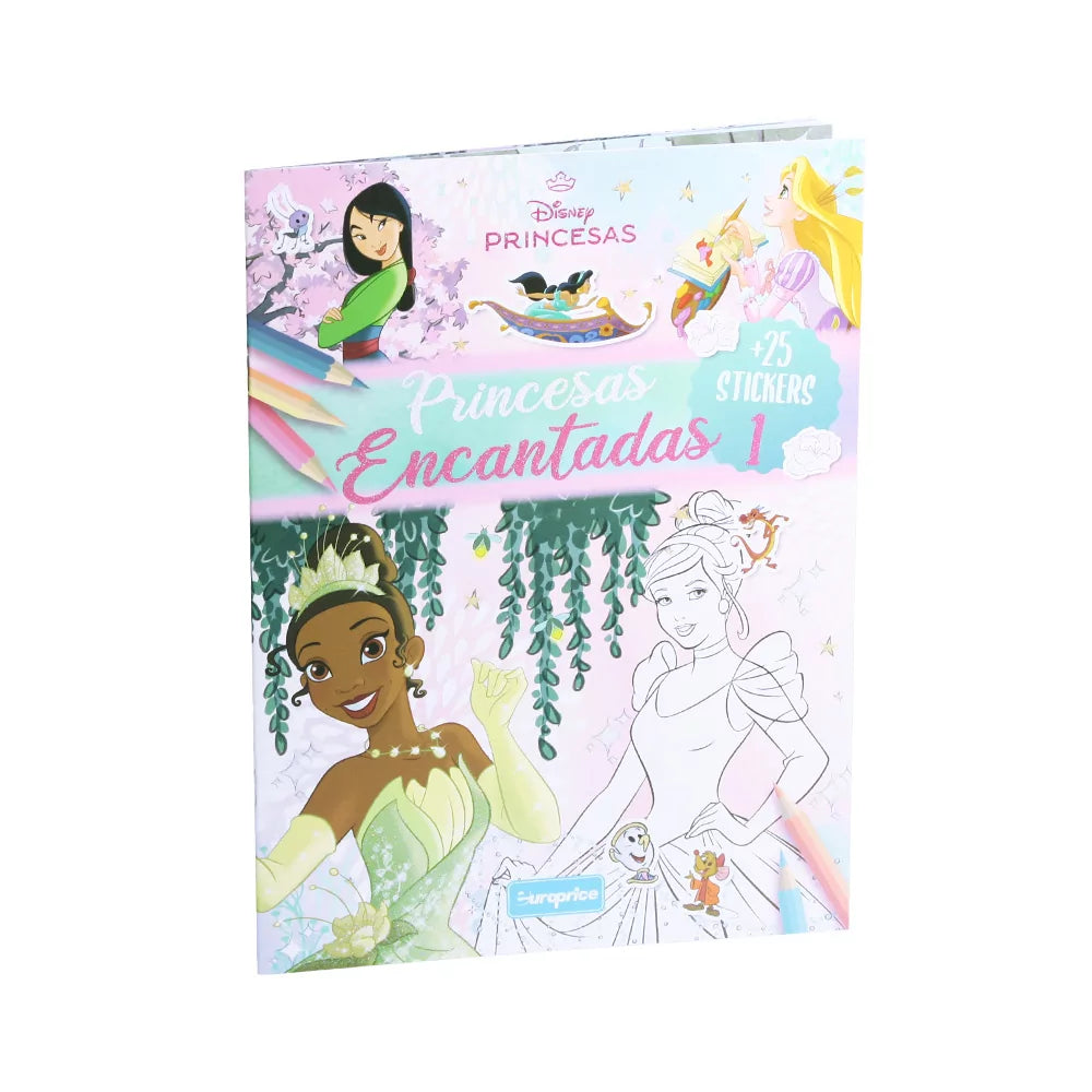 Disney Enchanted Princesses - Colouring Books with Stickers - Anilas UK