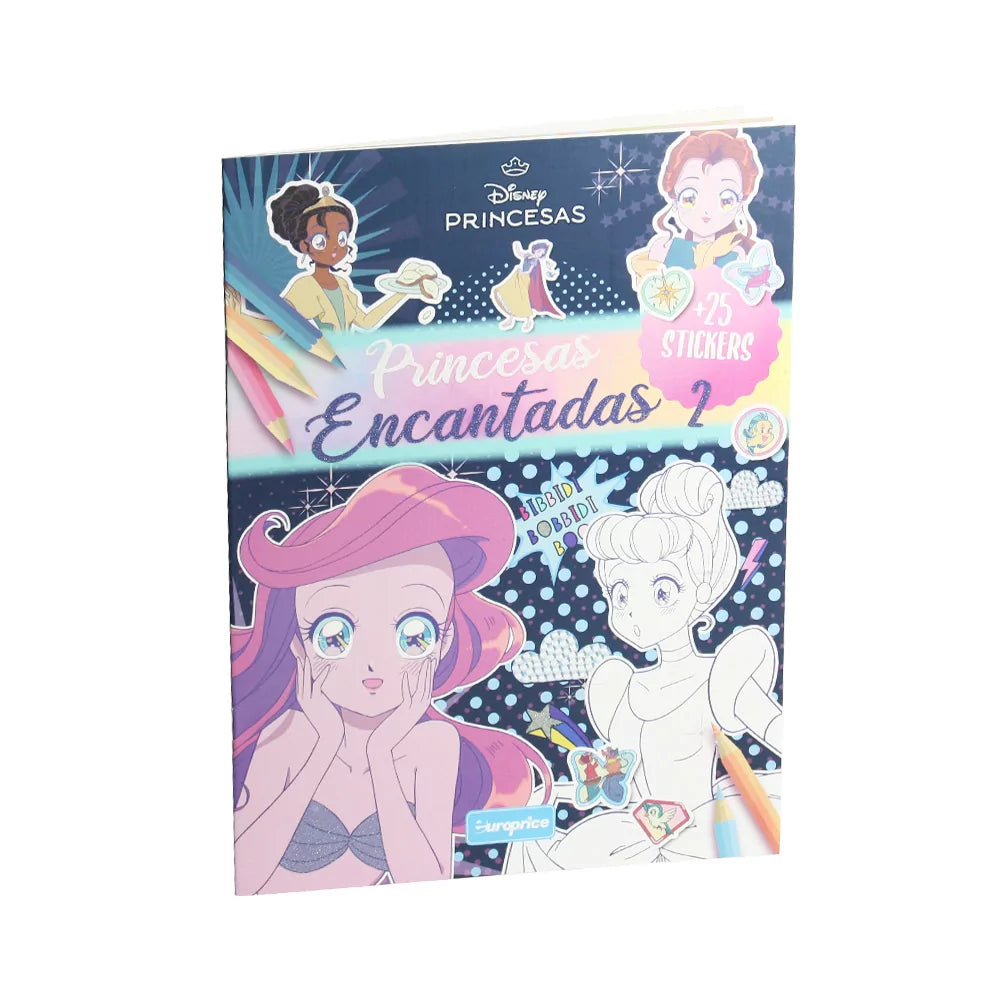 Disney Enchanted Princesses - Colouring Books with Stickers - Anilas UK