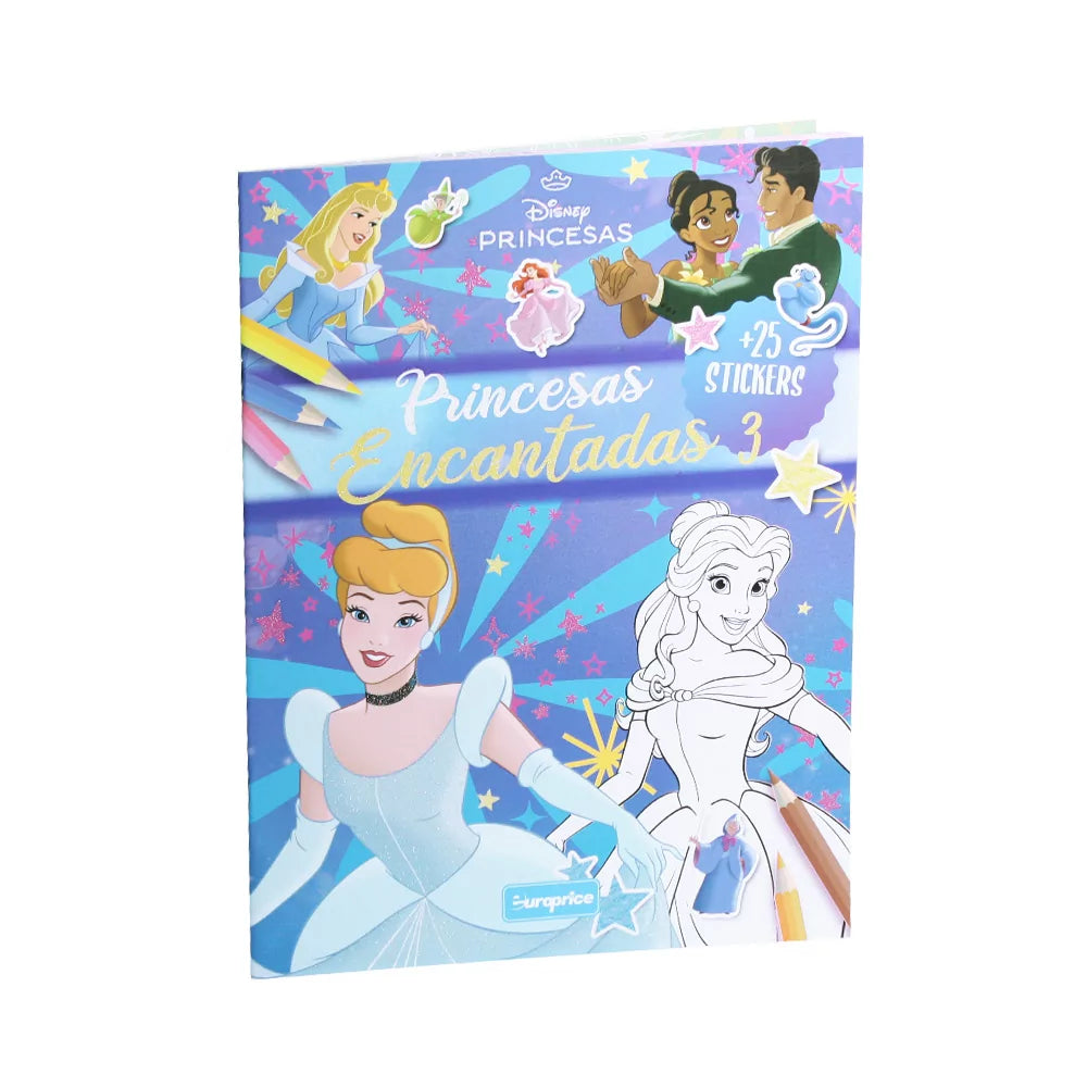 Disney Enchanted Princesses - Colouring Books with Stickers - Anilas UK