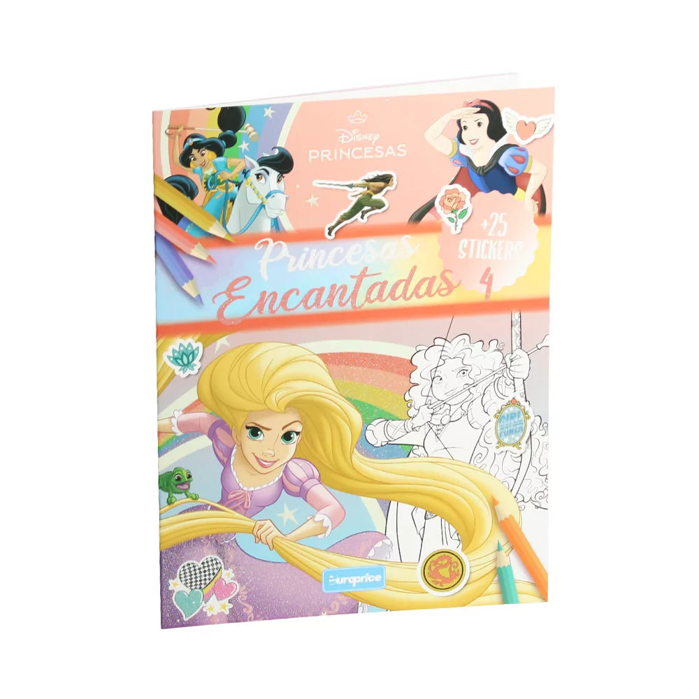 Disney Enchanted Princesses - Colouring Books with Stickers - Anilas UK