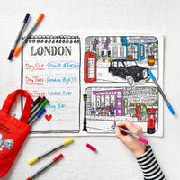 Eat Sleep Doodle's London Placemat To Go & Colour In - Anilas UK