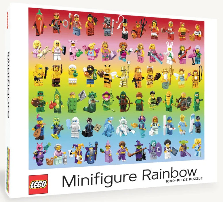 Lego Minifigure Rainbow 1000 Piece Jigsaw Puzzle - Anilas UK