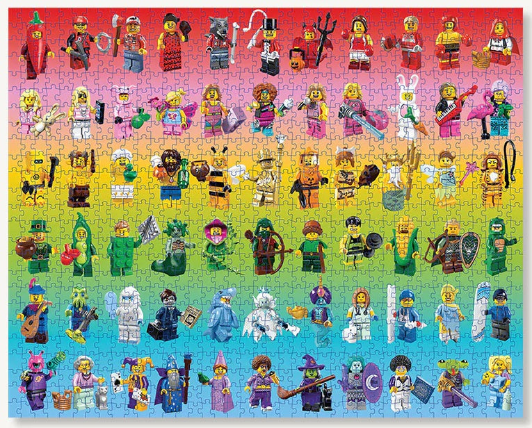 Lego Minifigure Rainbow 1000 Piece Jigsaw Puzzle - Anilas UK