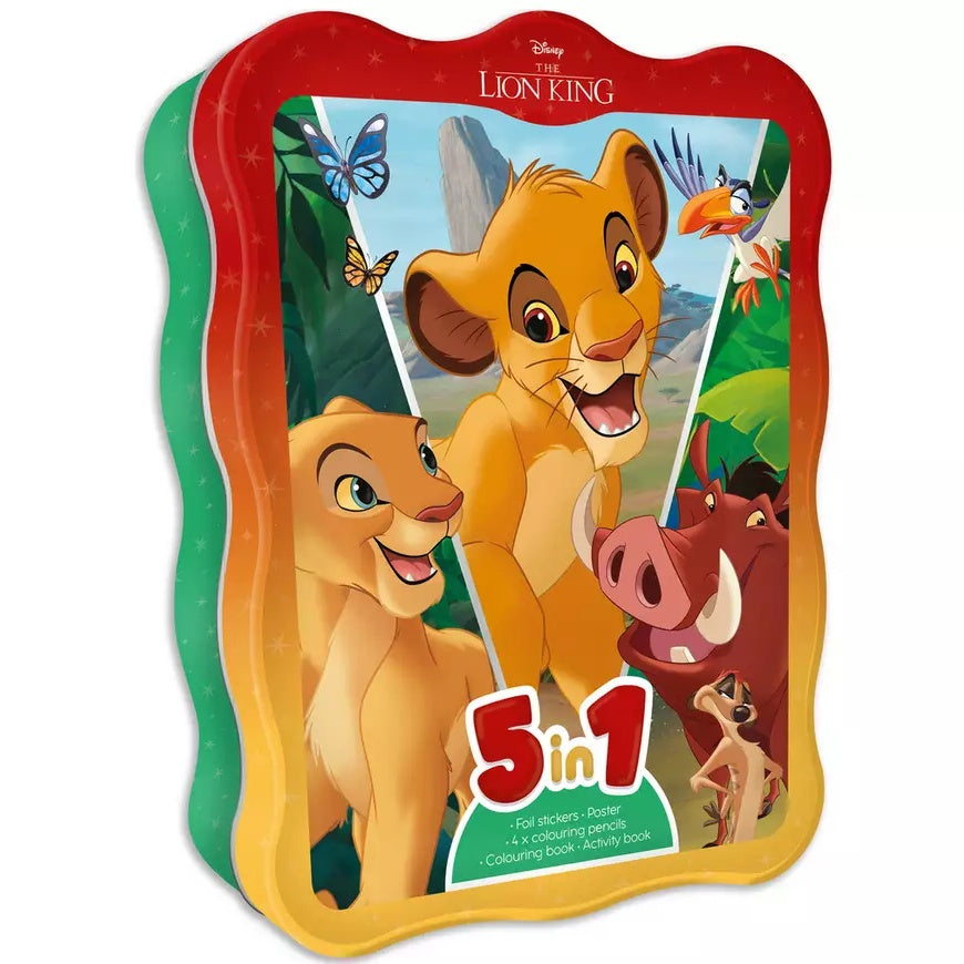 Disney The Lion King 5 In 1 Activity Tin - Anilas UK