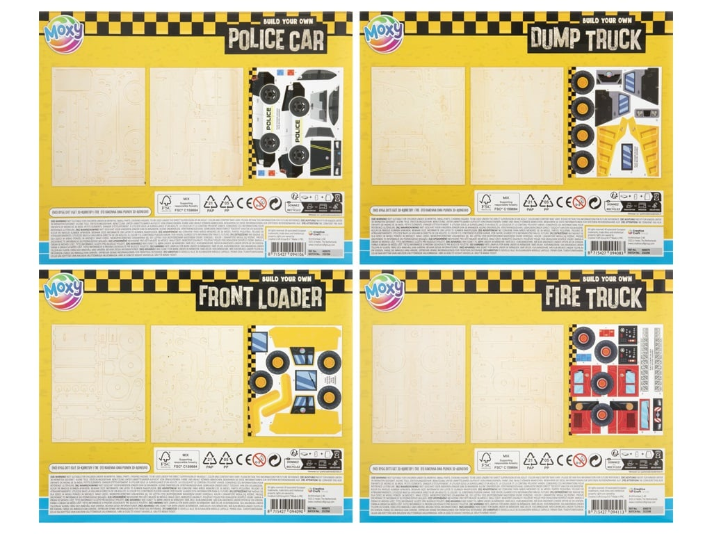 Build Your Own Wooden Police Car, Fire Truck, Front Loader or Dump Truck - Anilas UK