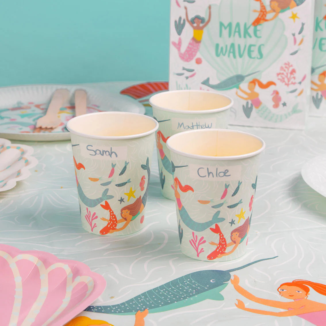 Mermaid Paper Cups - 8 Pack - Anilas UK