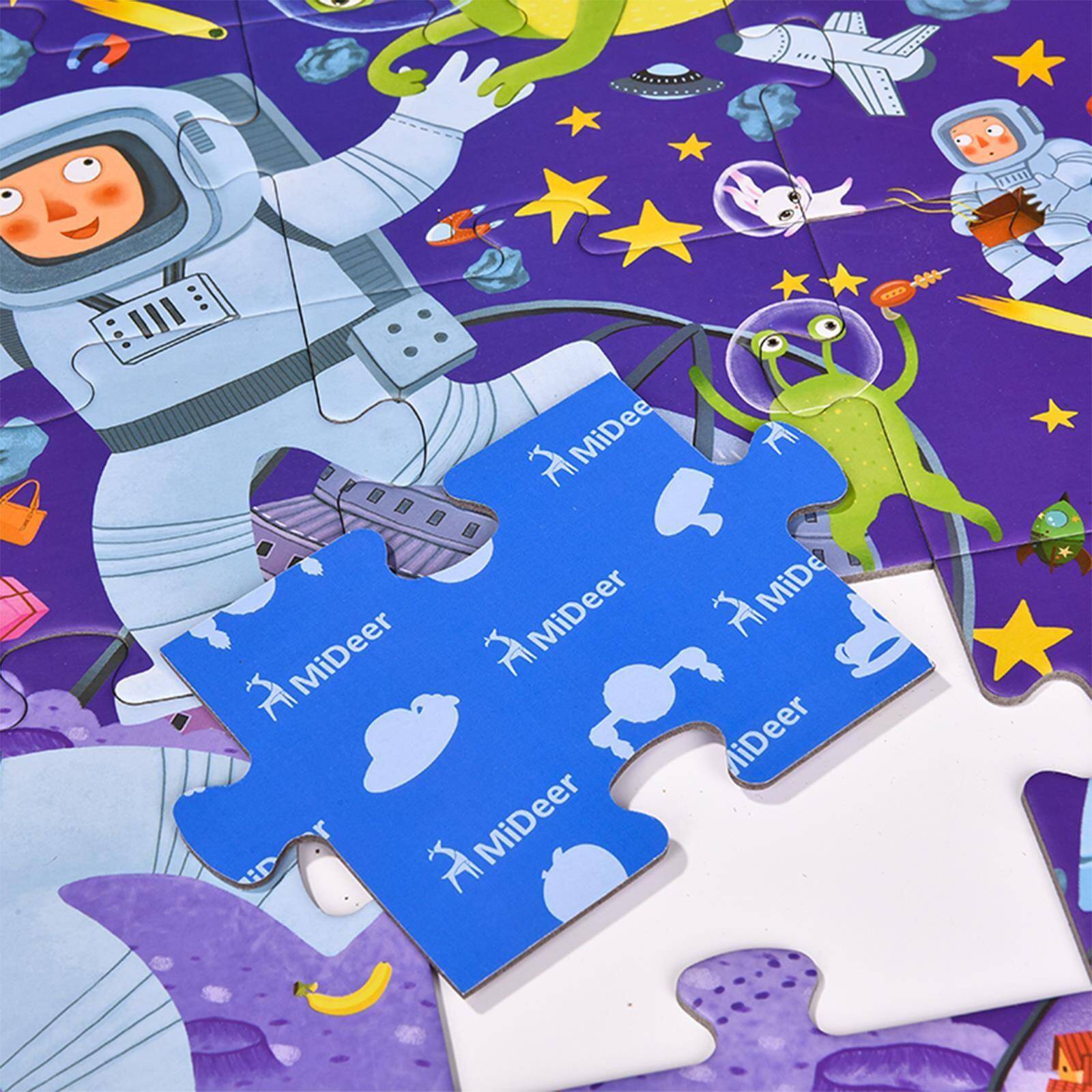 2 in 1 Detective In Space Jigsaw Puzzle with Magnifying Glass - Anilas UK