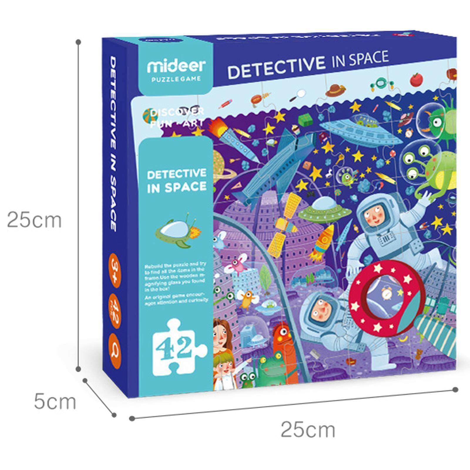 2 in 1 Detective In Space Jigsaw Puzzle with Magnifying Glass - Anilas UK