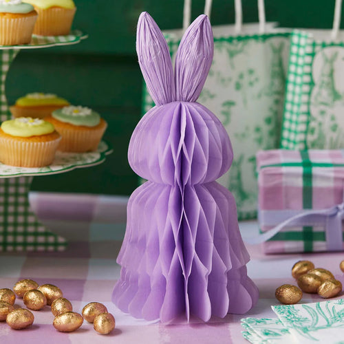 Lilac Bunny Honeycomb Table Decoration - Anilas UK