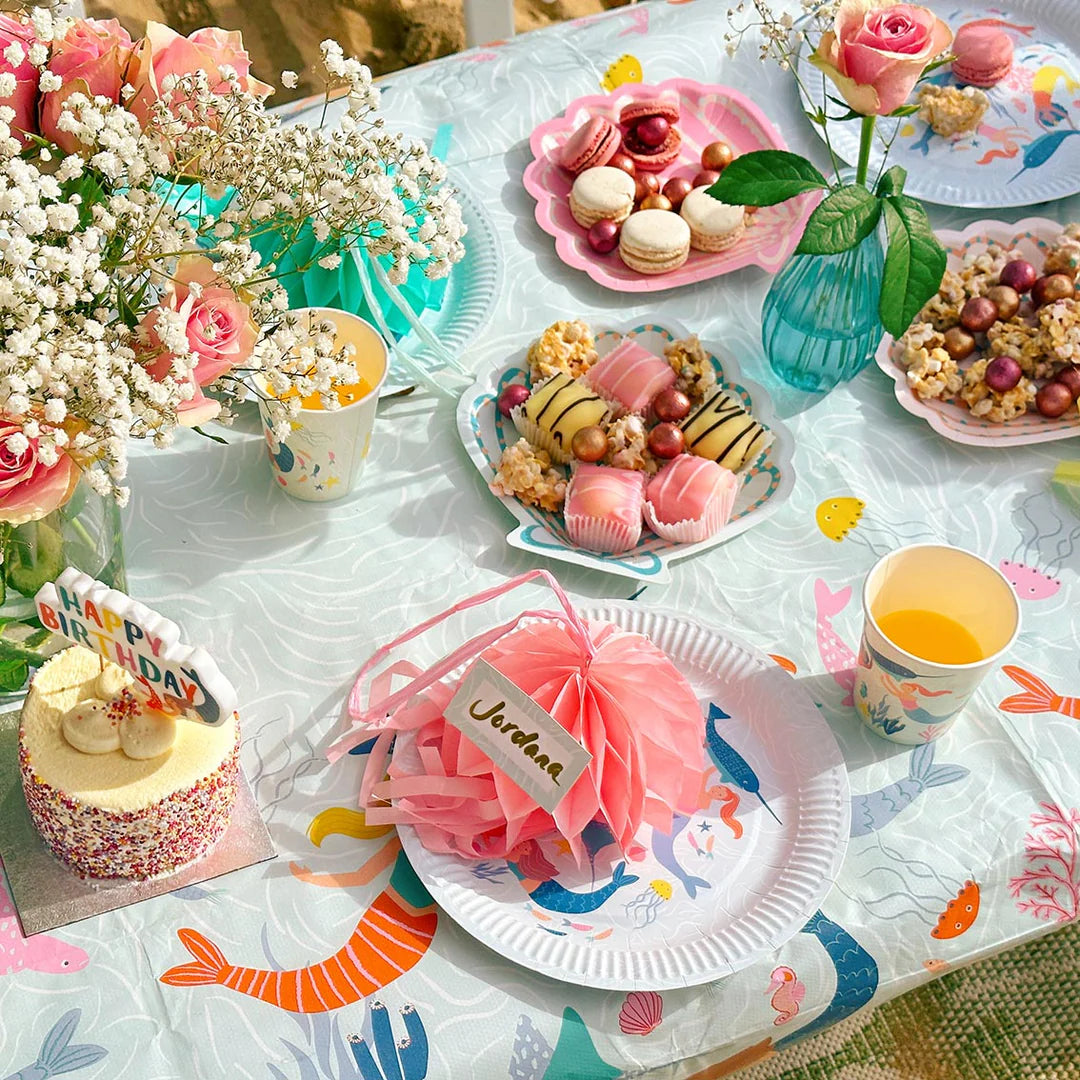 Mermaid & Sea Creatures Paper Table Cover - Anilas UK