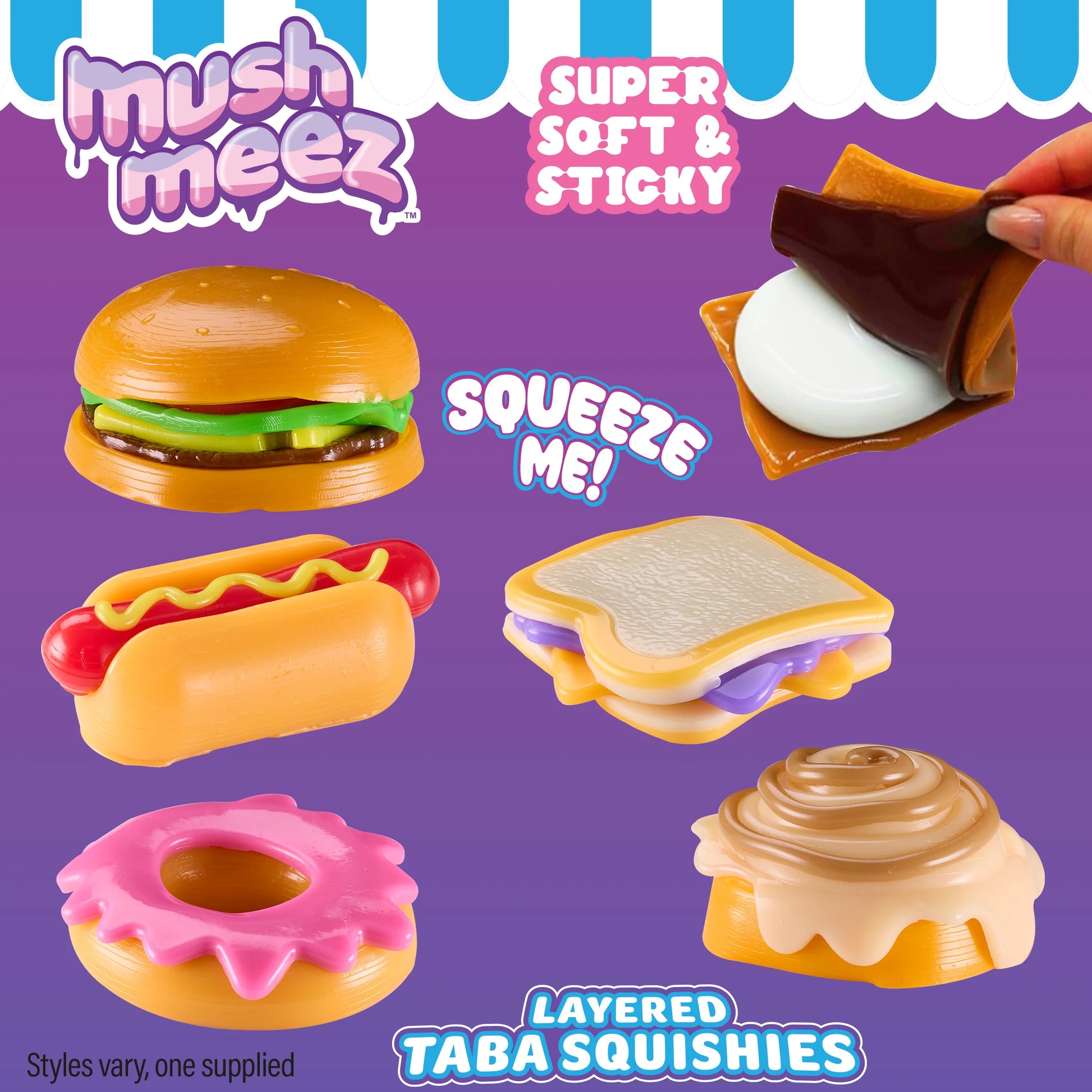  Mushmeez Taba Squishy in Action, Stretchy Sensory Toy for Play