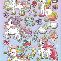 Magical Unicorns Sparkle Stickers Sheet