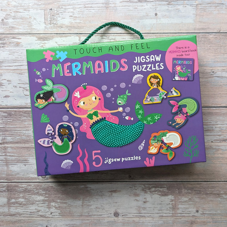 Touch and Feel Mermaids Jigsaw Puzzles With Free Board Book - Anilas UK