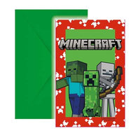 Minecraft Party Invitations (Pack of 6) - Anilas UK