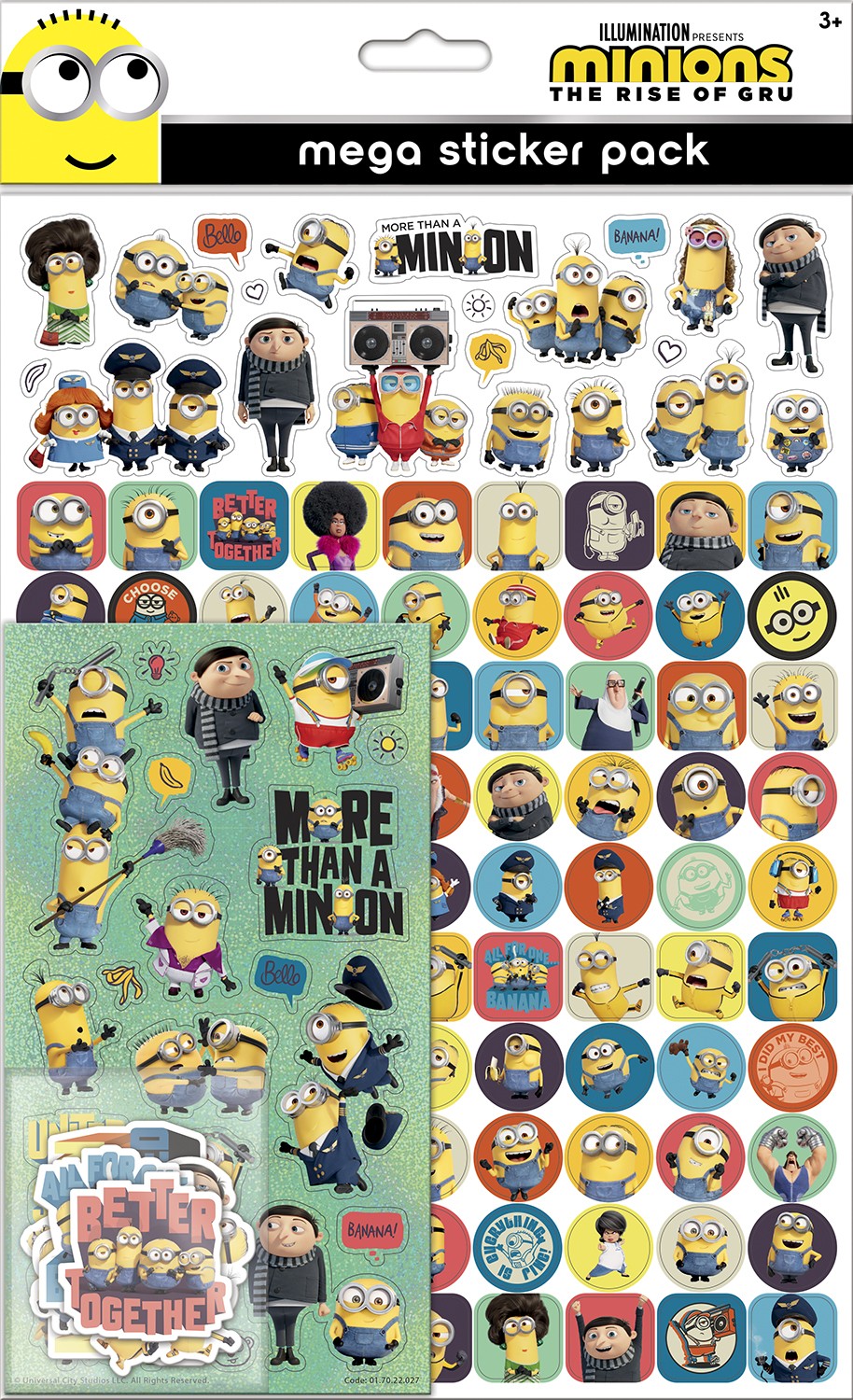 Minions: The Rise of Gru Mega Sticker Pack - Anilas UK