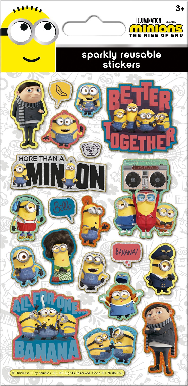 Minions Reusable Foiled Stickers - Anilas UK