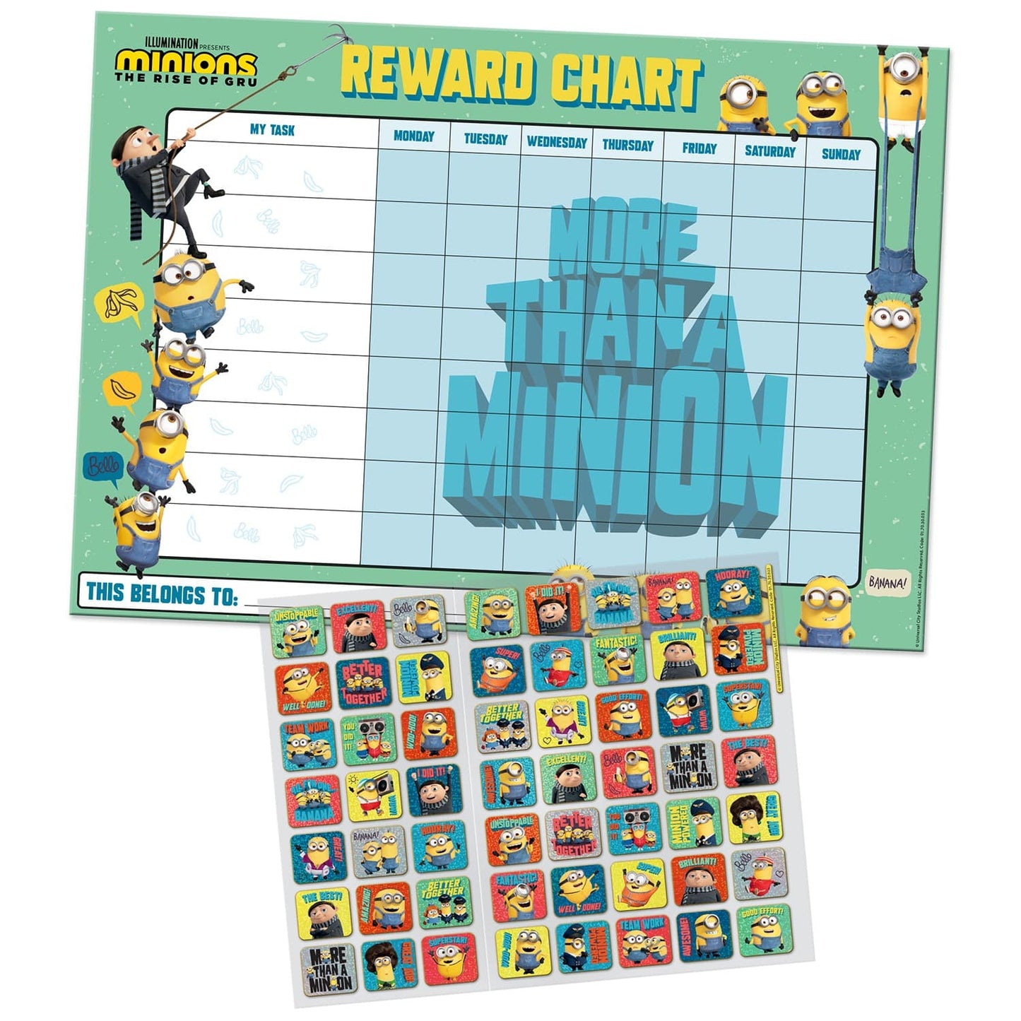 Minions Reward Chart - Anilas UK