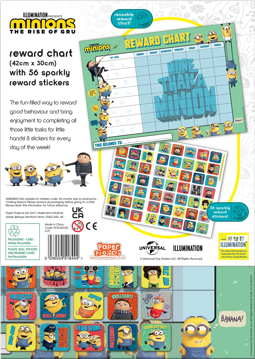 Minions Reward Chart - Anilas UK