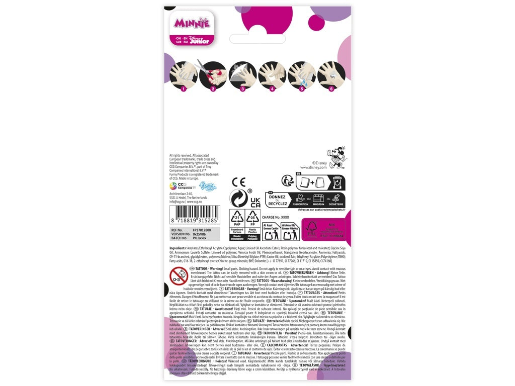 Minnie Mouse Temporary Tattoos - Anilas UK