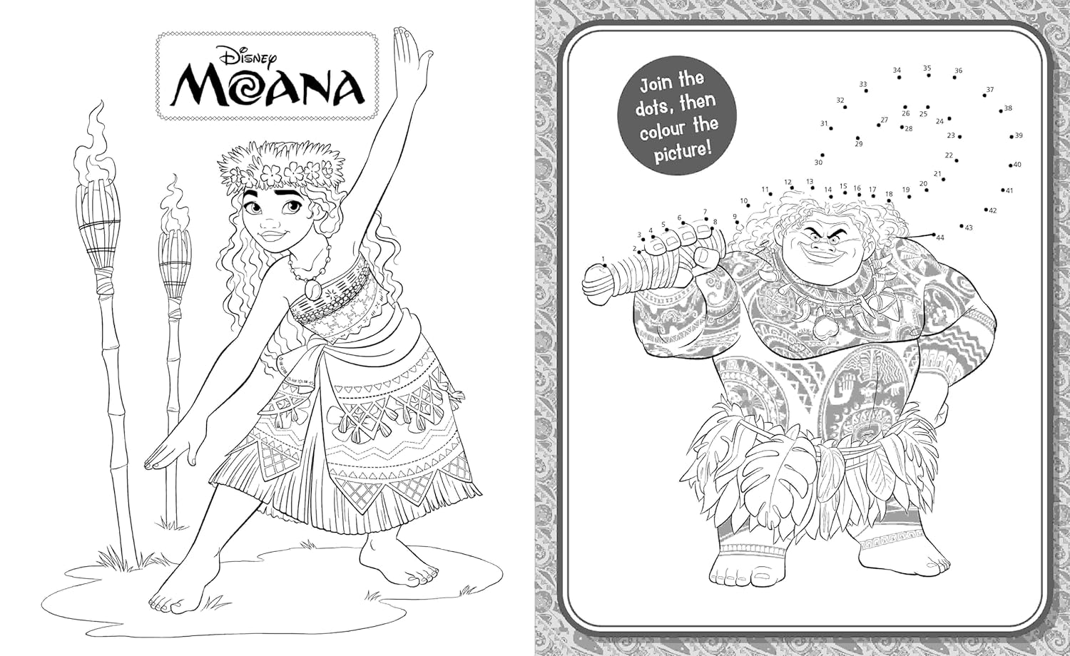 Moana: 5 in 1 Colouring Book - Anilas UK