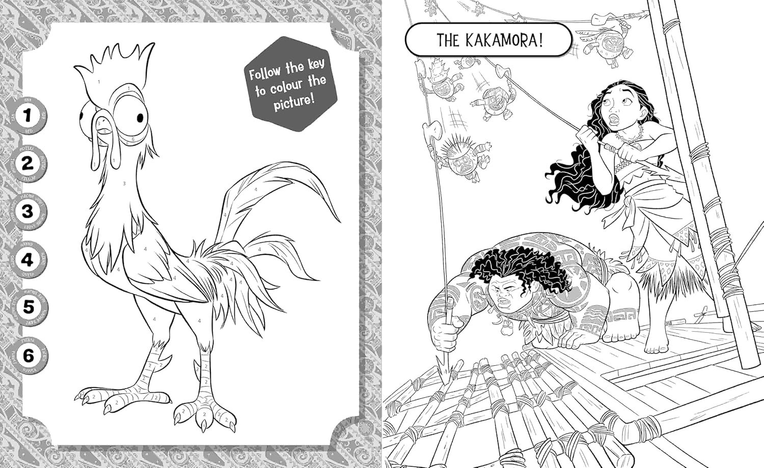 Moana: 5 in 1 Colouring Book - Anilas UK