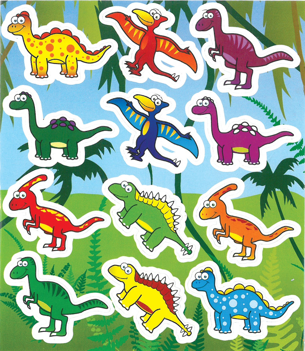 12 Dinosaur Sticker Sheets - Anilas UK