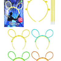 12 Glow Bunny Ears Headbands