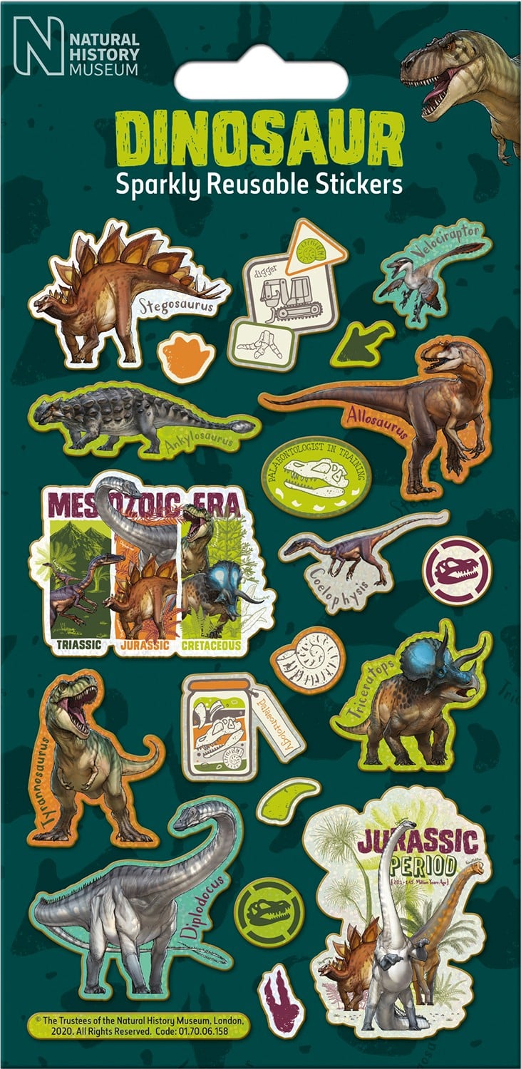 Dinosaur Reusable Foil Stickers - Anilas UK