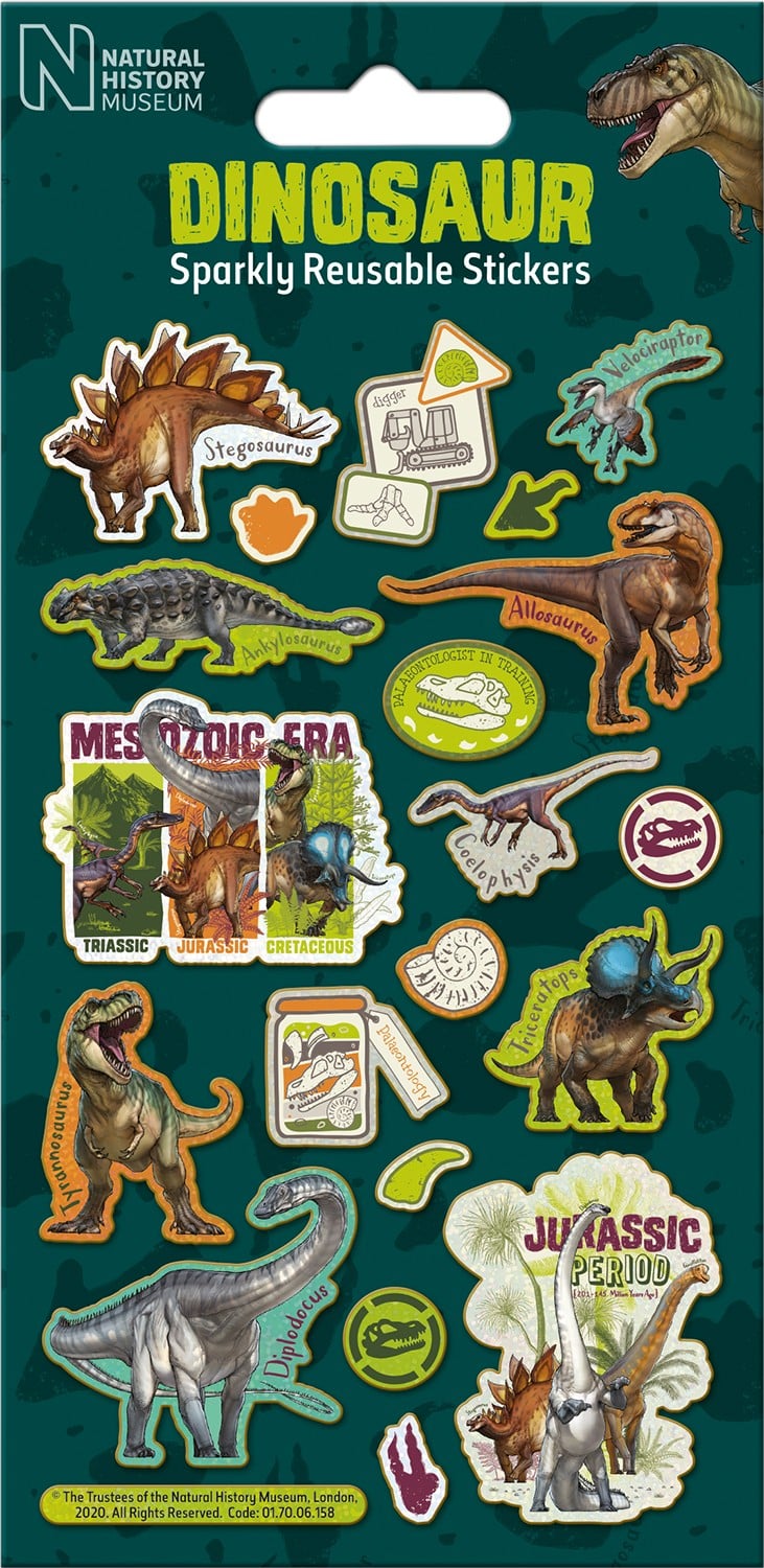 Dinosaur Reusable Foiled Stickers