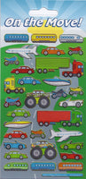 
              On the Move Vehicles Sparkle Stickers Sheet - Anilas UK
            