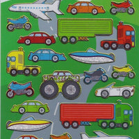 On the Move Vehicles Sparkle Stickers Sheet - Anilas UK