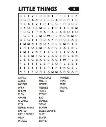 Travel Size Word Search Puzzle Book 4 - Anilas UK
