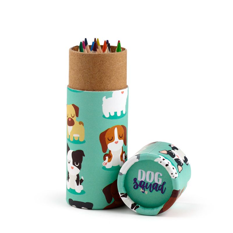 Dog Squad Pencil Pot with 12 Colouring Pencils - Anilas UK