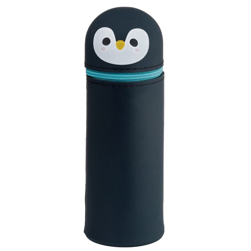 Adoramals Kawaii 2-in-1 Silicone Pencil Case - Penguin - Anilas UK