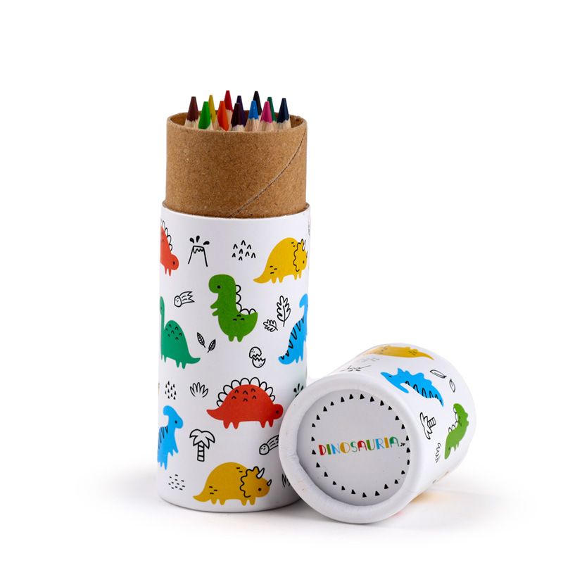 Dinosauria Pencil Pot with 12 Colouring Pencils - Anilas UK