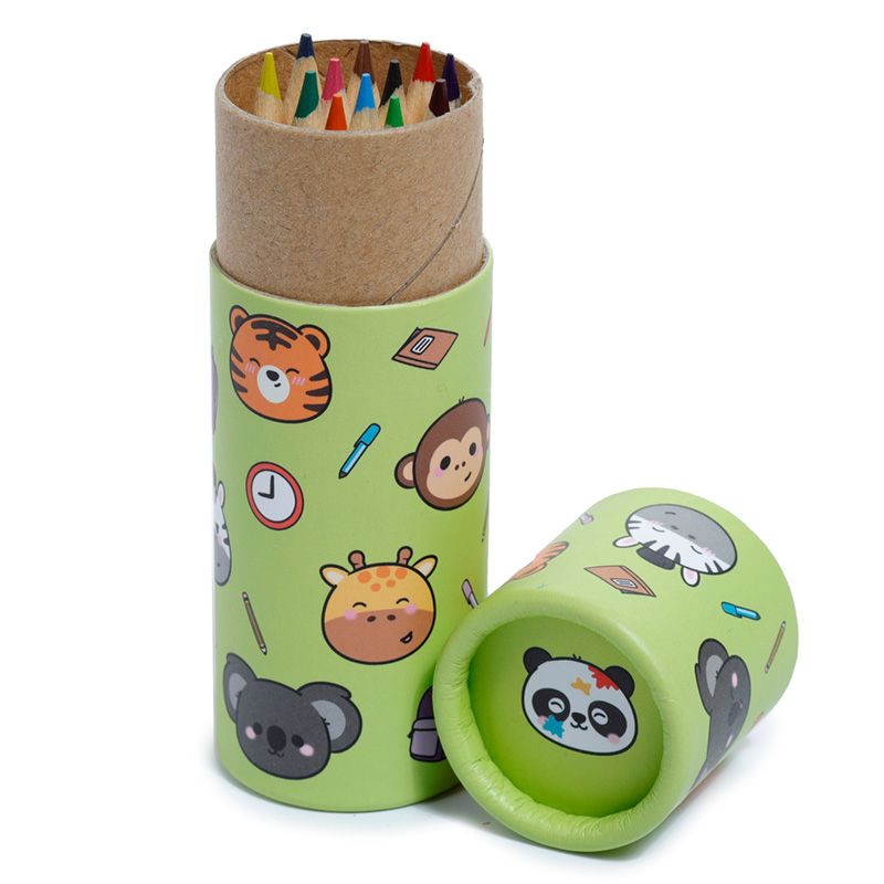 Adoramals Zoo Pencil Pot with 12 Colouring Pencils - Anilas UK
