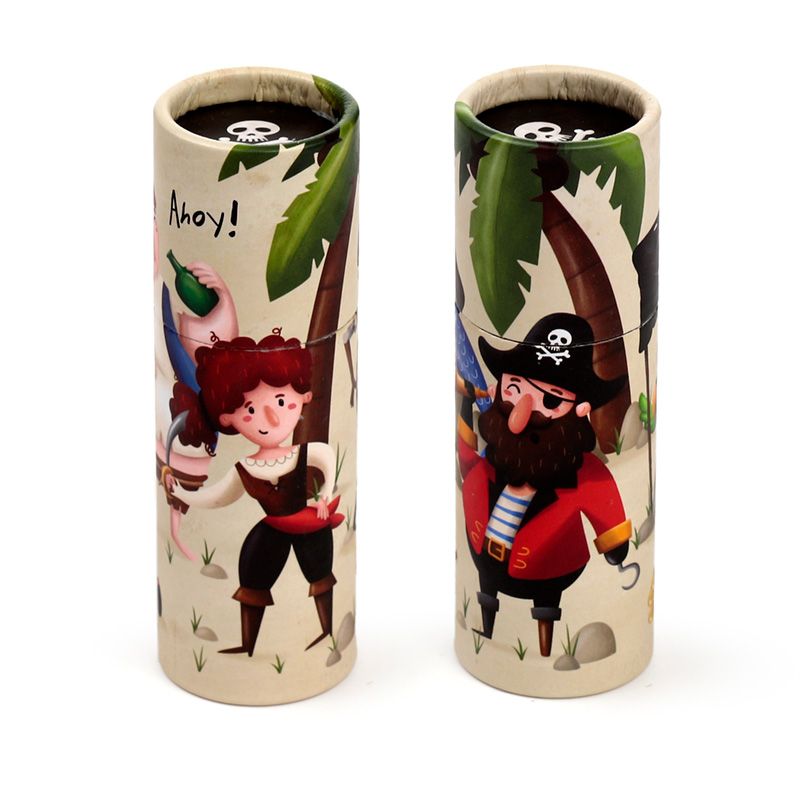 Jolly Rogers Pirates Pencil Pot with 12 Colouring Pencils - Anilas UK